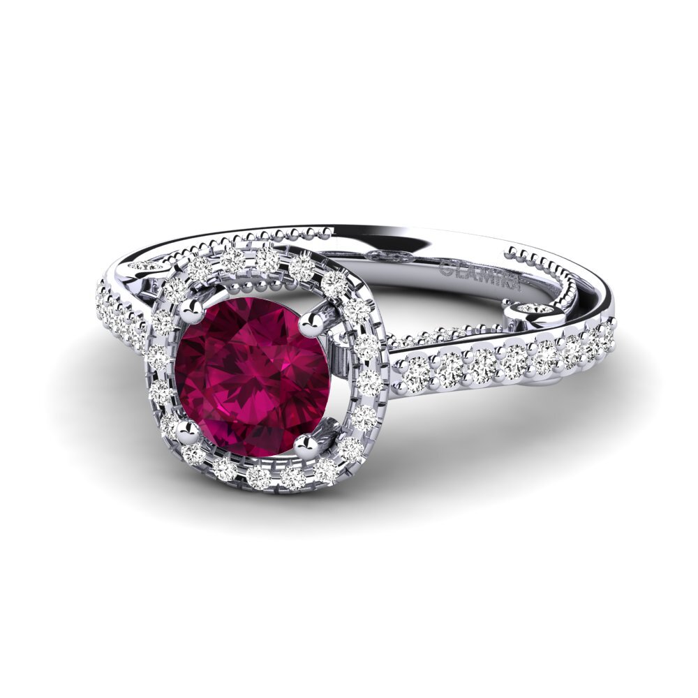 Granate Rhodolite Anillo de compromiso Macarisa