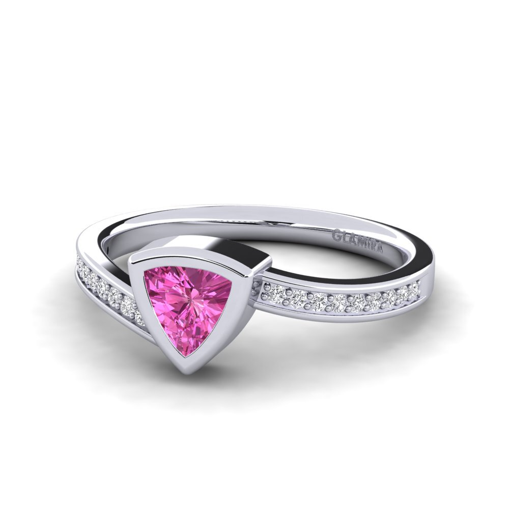 9ct White Gold Pink Topaz Engagement Ring Macaulay