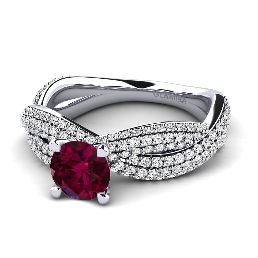 Granate Rhodolite Anillo de compromiso Mackenzie 0.8 crt