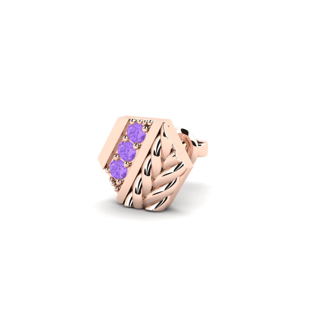 9k Oro Rosa Amatista Pendiente para hombre Macon