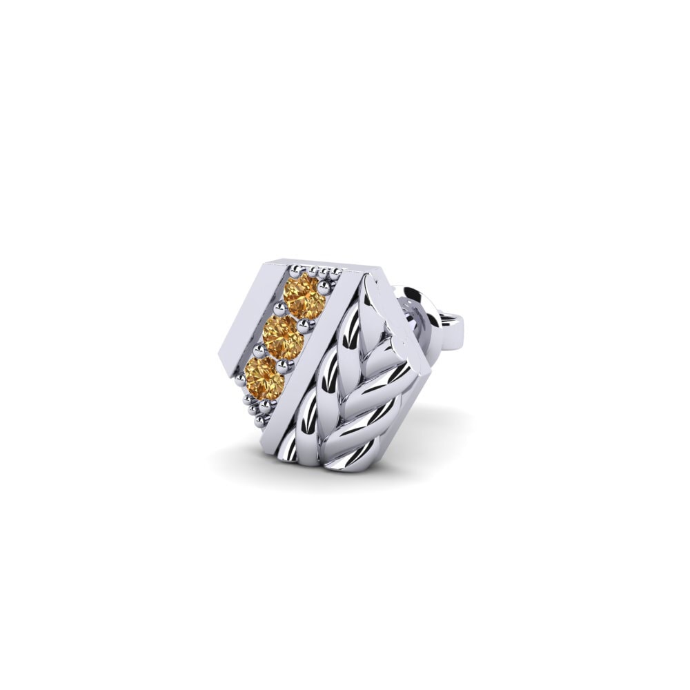 925 stříbro Hnědý diamant Pánské náušnice Macon