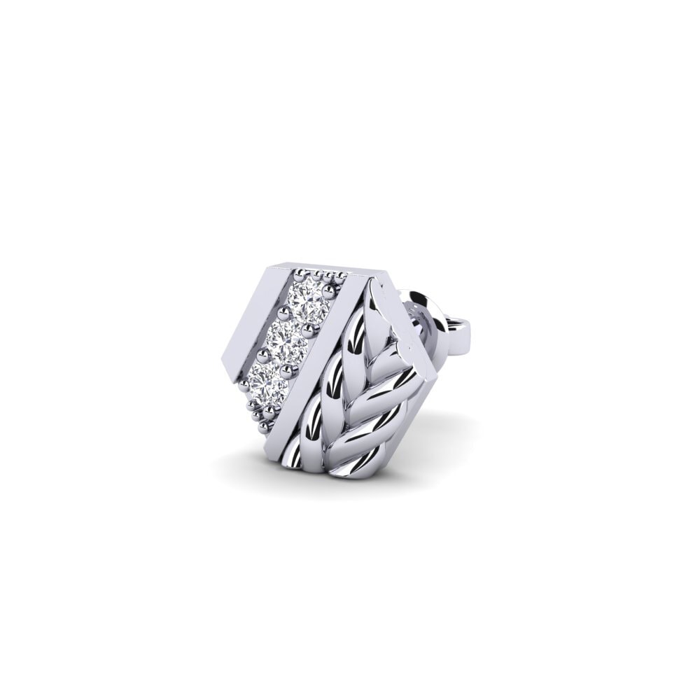 585 Bílé zlato Diamant Brilliant Pánské náušnice Macon