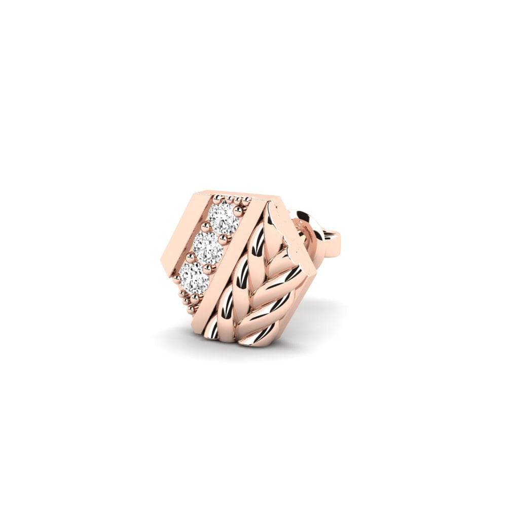 14ct Rose Gold Moissanite Men's Earring Macon