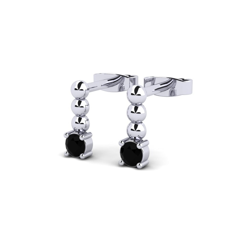 9ct White Gold Black Diamond Women's Earring Madame