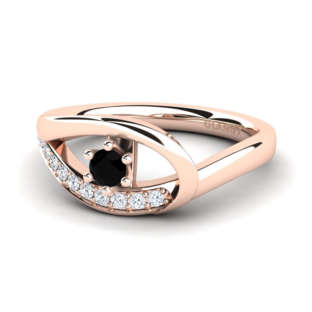 Black Diamond Engagement Ring Madely 0.1 crt