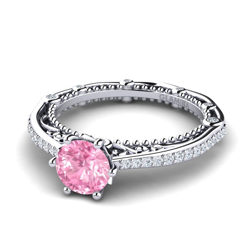 Zafiro Rosado Anillo de compromiso Madera