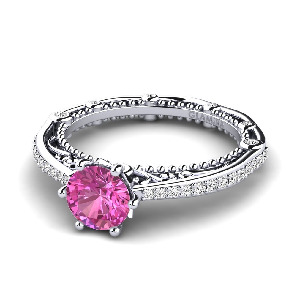 Topacio Rosa Anillo de compromiso Madera
