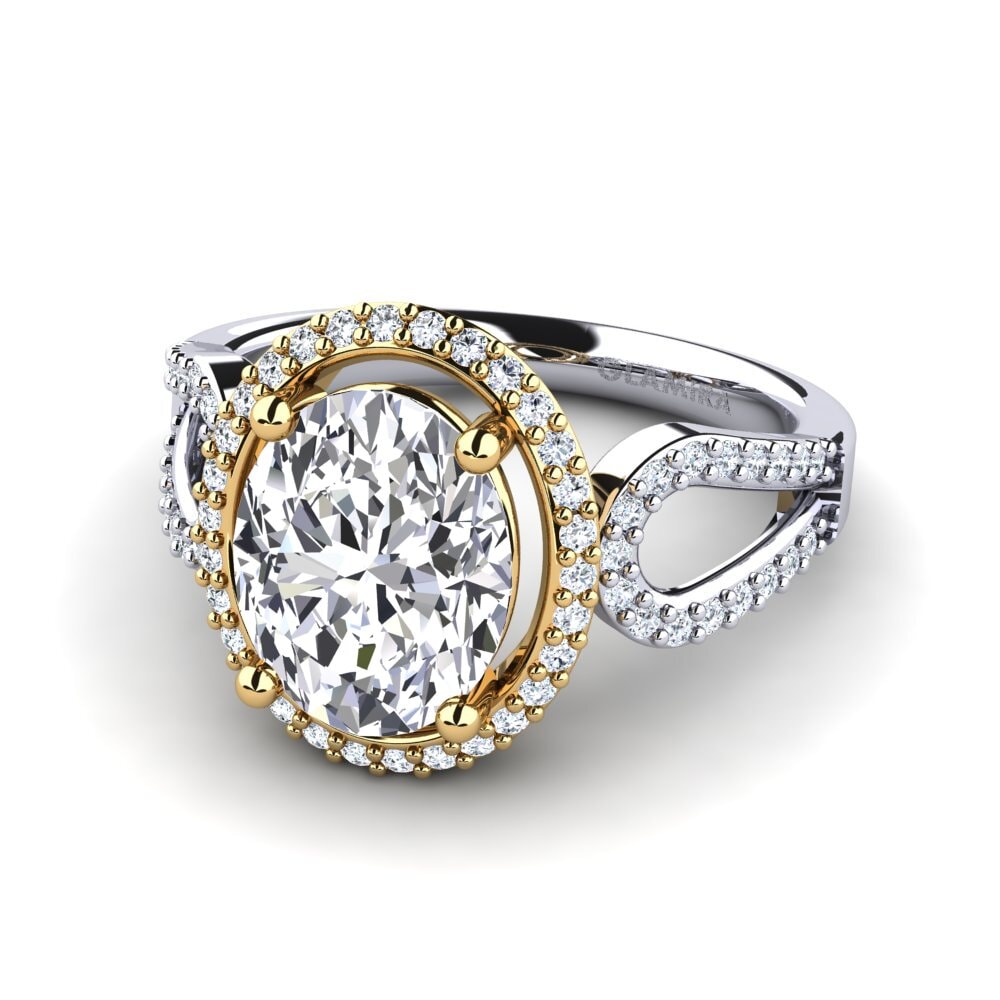 Or Blanc & Jaune 14k Bague de fiançailles Madicela