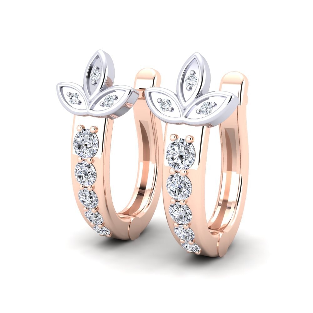 9k Oro Rosa & Blanco Pendiente de mujer Madlen