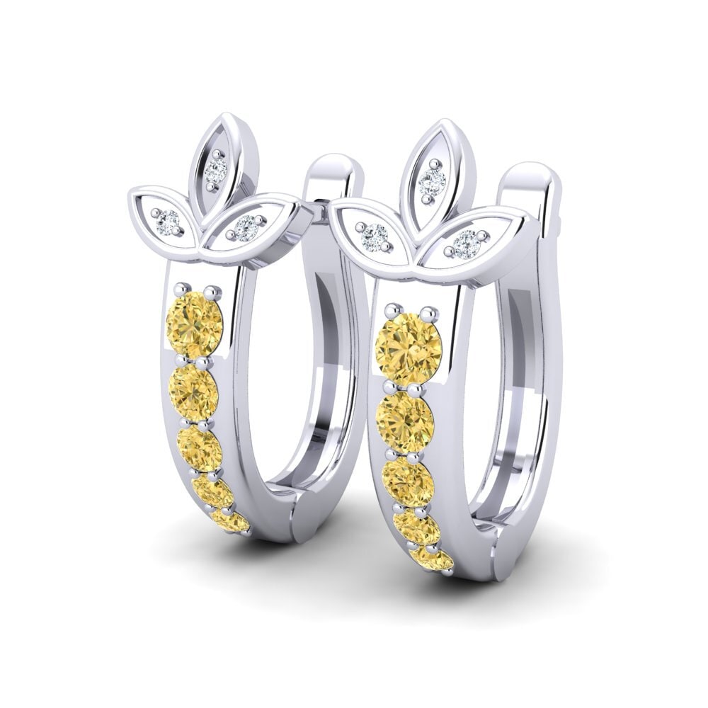 18ct White Gold Yellow Diamond Women's Earring Madlen