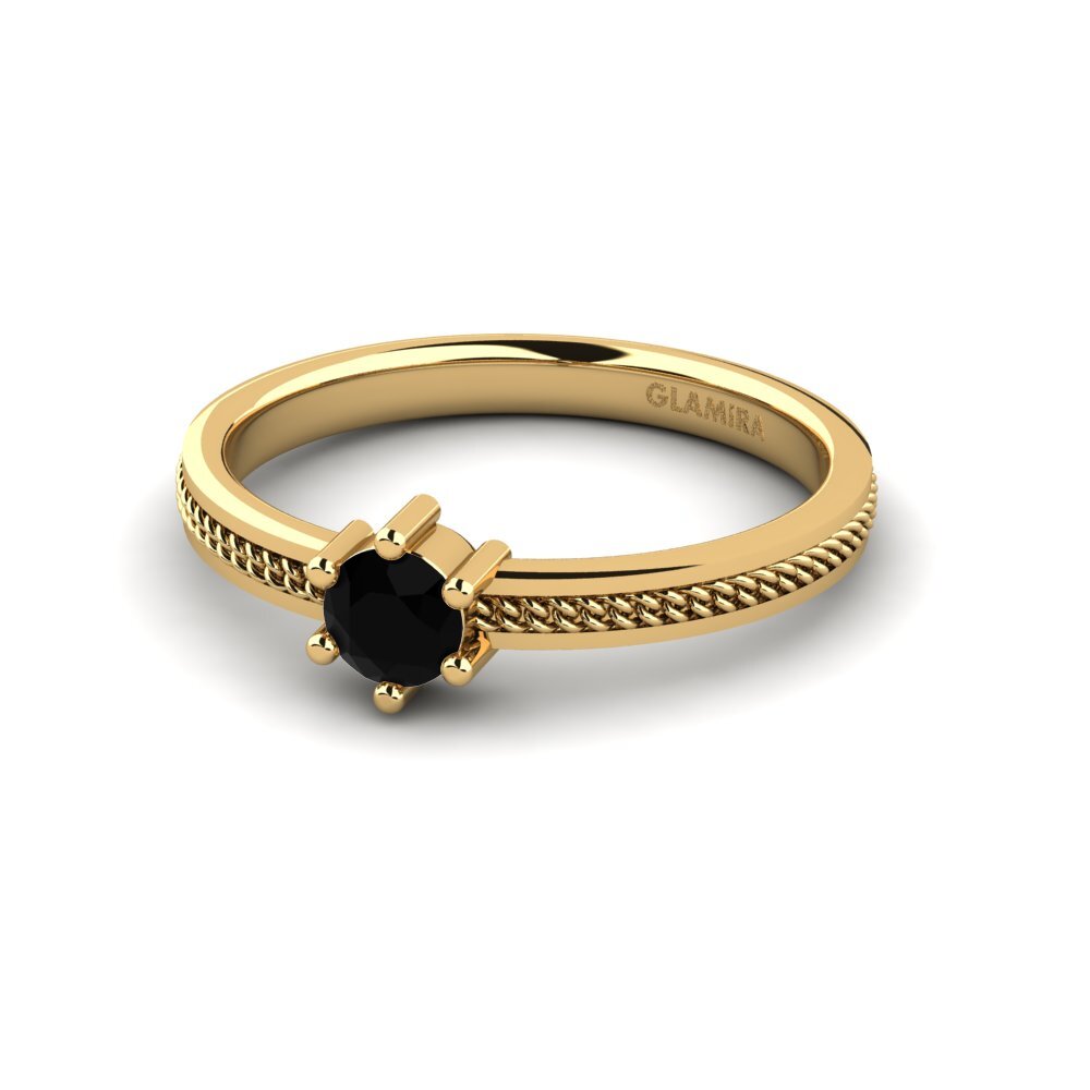 Diamante Negro Anillo de compromiso Madre