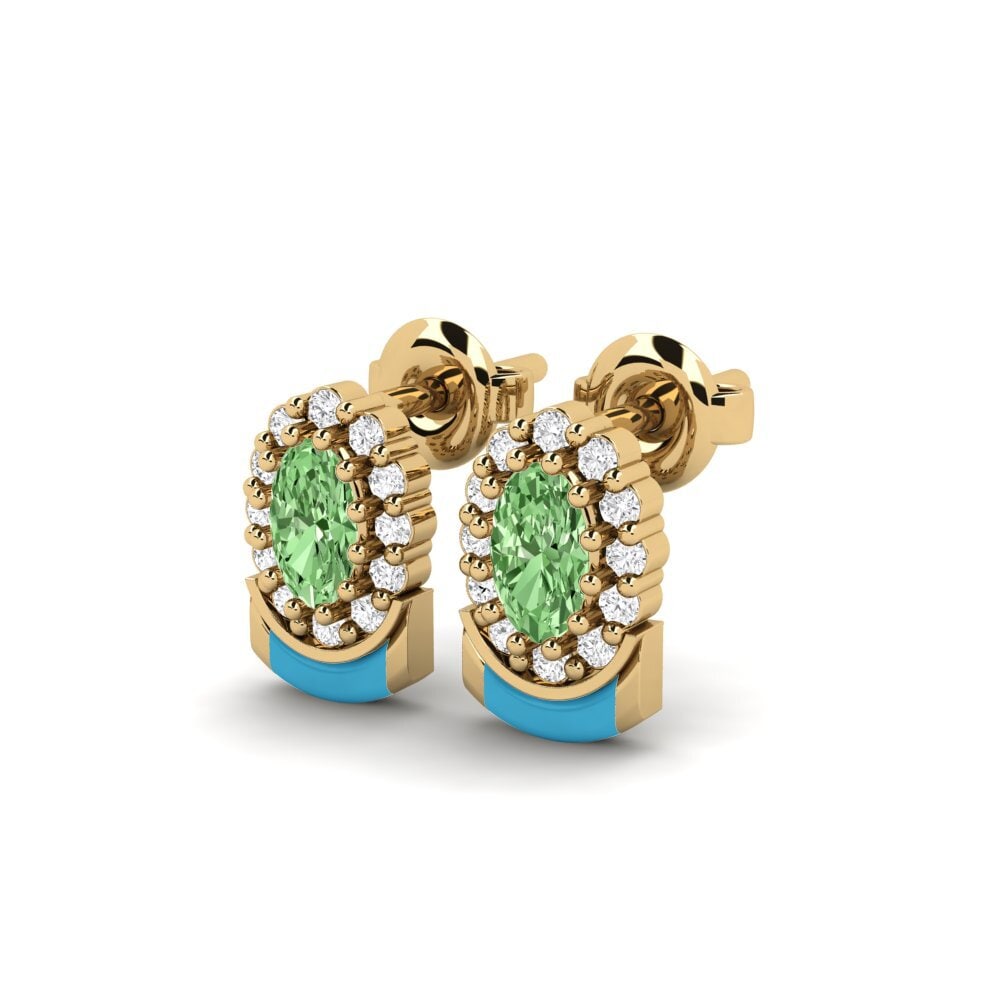 Diamante Verde Brincos Feminino Mafaro