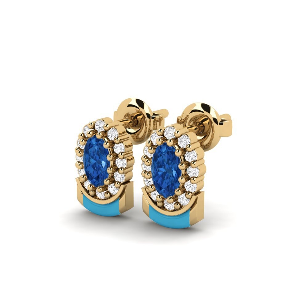 Zircone Bleu Foncé Boucle d'oreille femme Mafaro