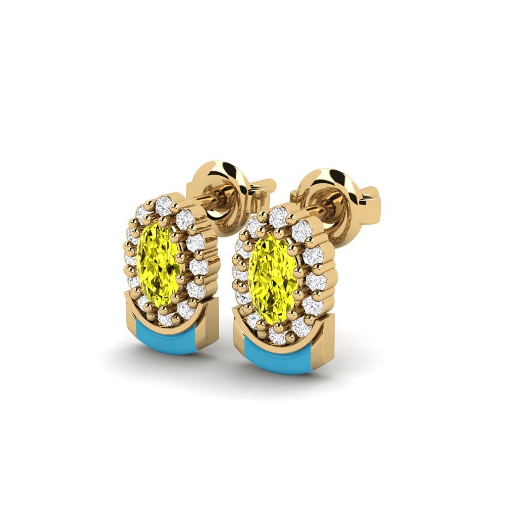 Diamant Jaune Boucle d'oreille femme Mafaro
