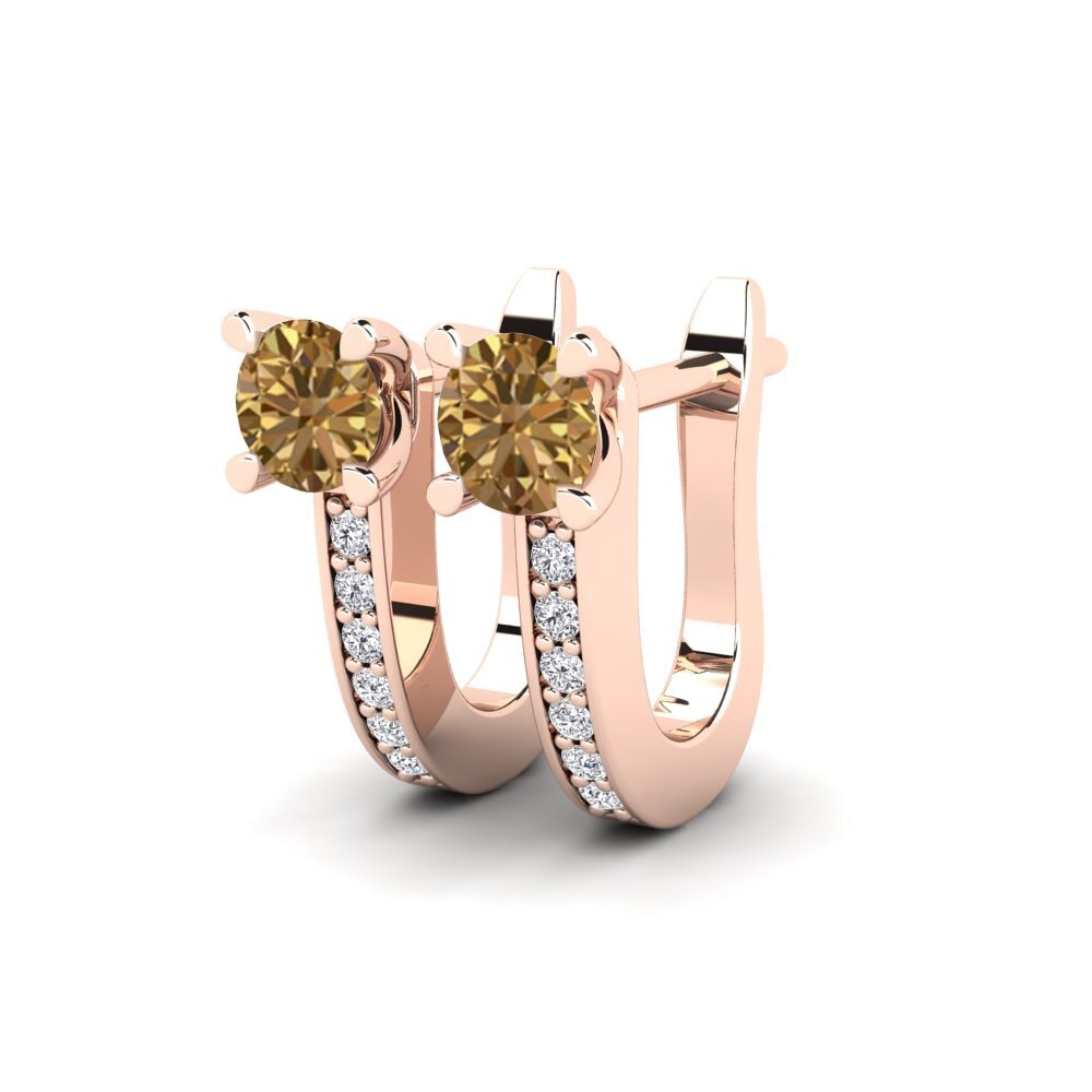 Oro Rosso 750 Diamante Marrone Orecchino da donna Magali