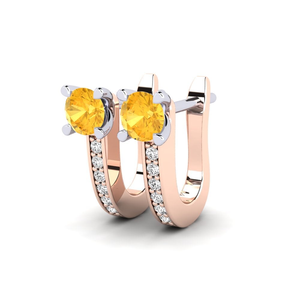 14k Oro Rosa & Blanco Citrino Pendiente de mujer Magali