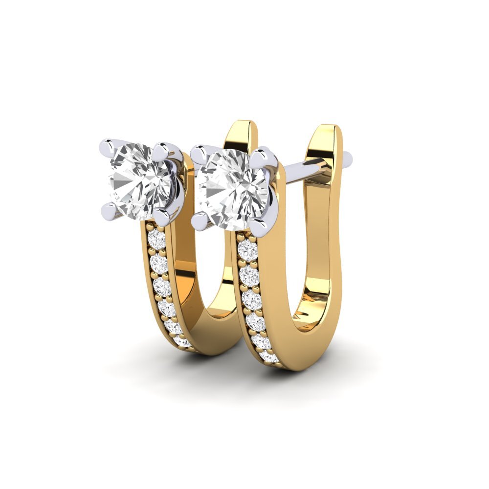 14ct Yellow & White Gold White sapphire Women's Earring Magali