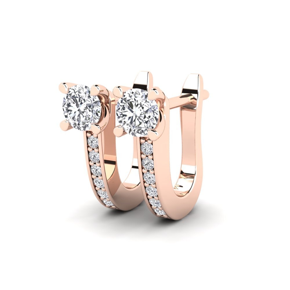 14k Oro Rosa Diamante cultivado en laboratorio Pendiente de mujer Magali
