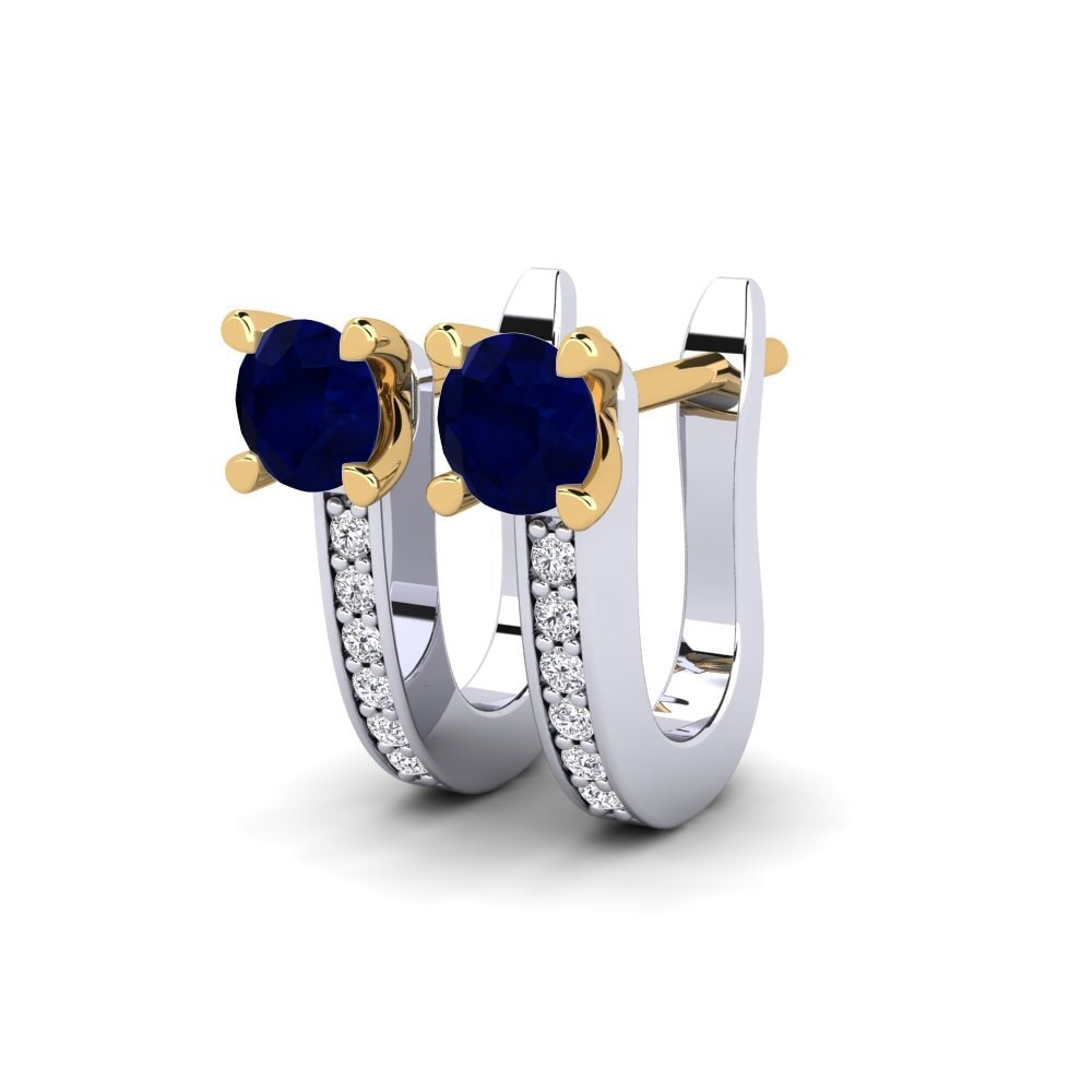14k Oro Blanco & Amarillo Zafiro Pendiente de mujer Magali