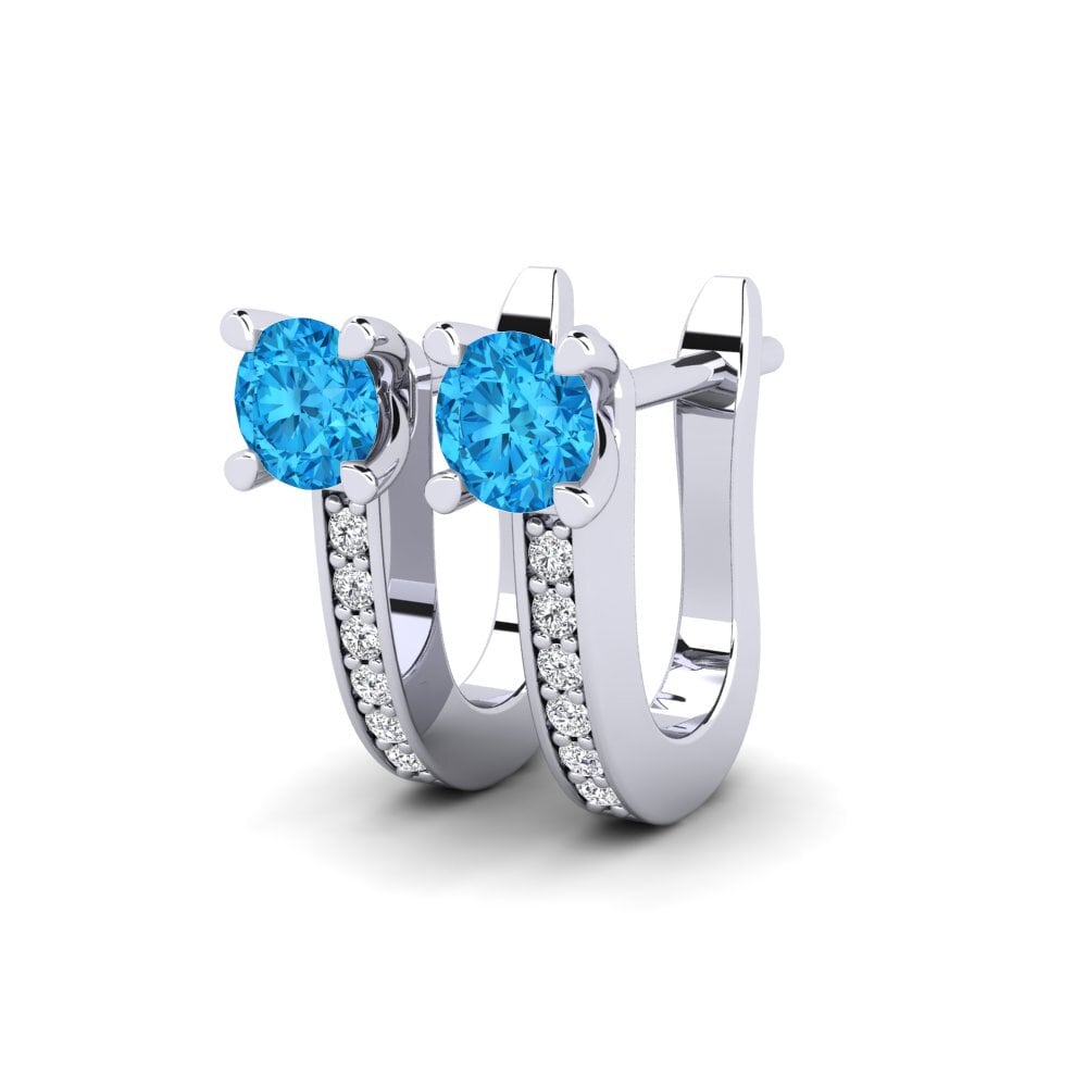 Topaze Bleue Boucle d'oreille femme Magali