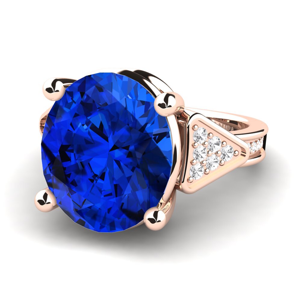 9k Rose Gold Sapphire (Lab Created) Ring Magaris