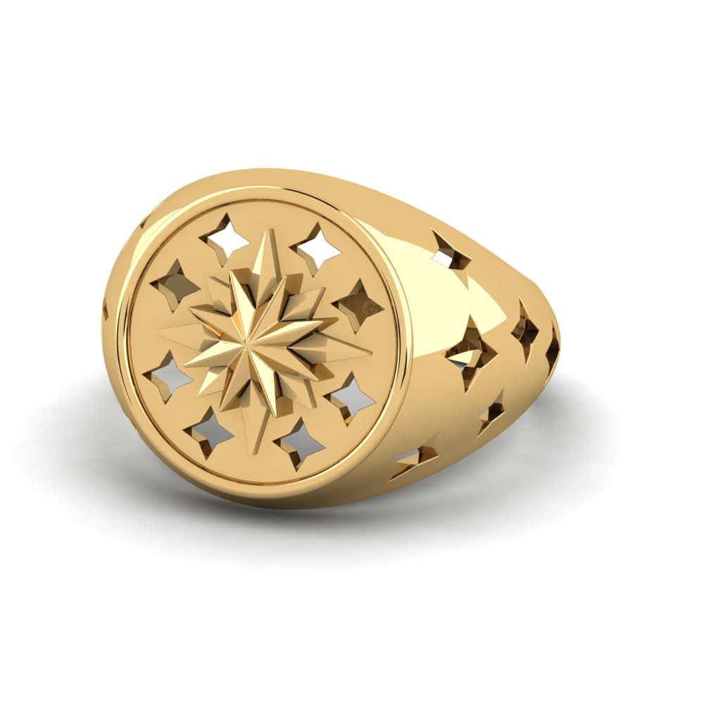 9k Oro Amarillo Anillo Magec