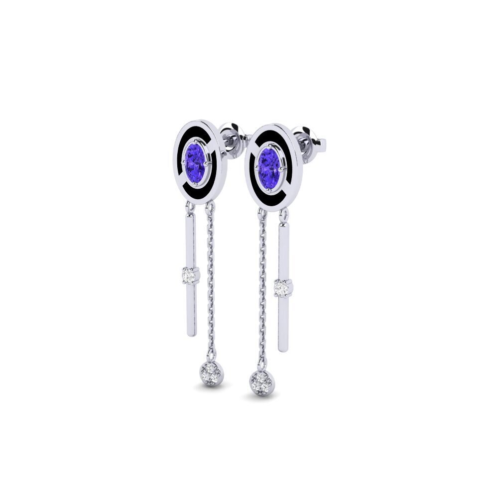 950 Palladium Tanzanite Women's Earring Maggio