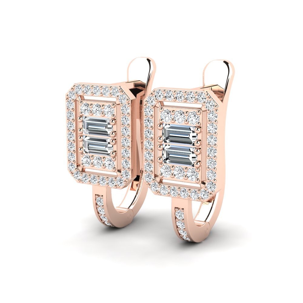 14ct Rose Gold Zirconia Women's Earring Maghreb