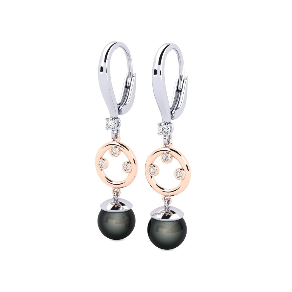 14ct White & Rose Gold Moissanite Women's Earring Maghunaj