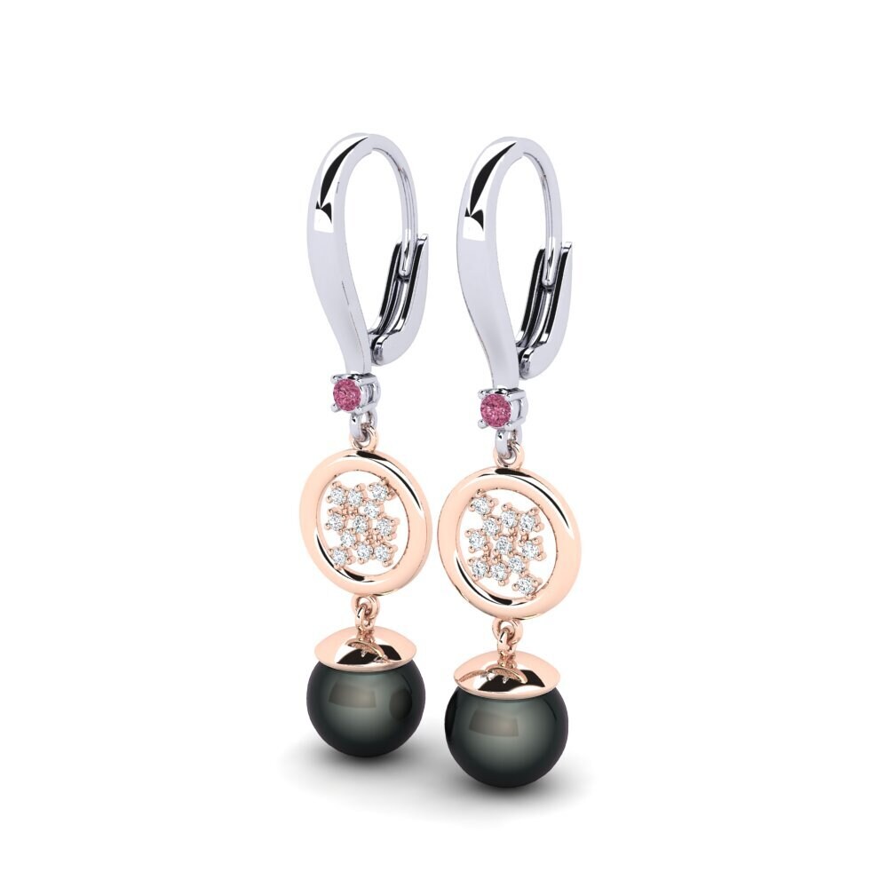 9ct White & Rose Gold Rhodolite Garnet Women's Earring Maglujay