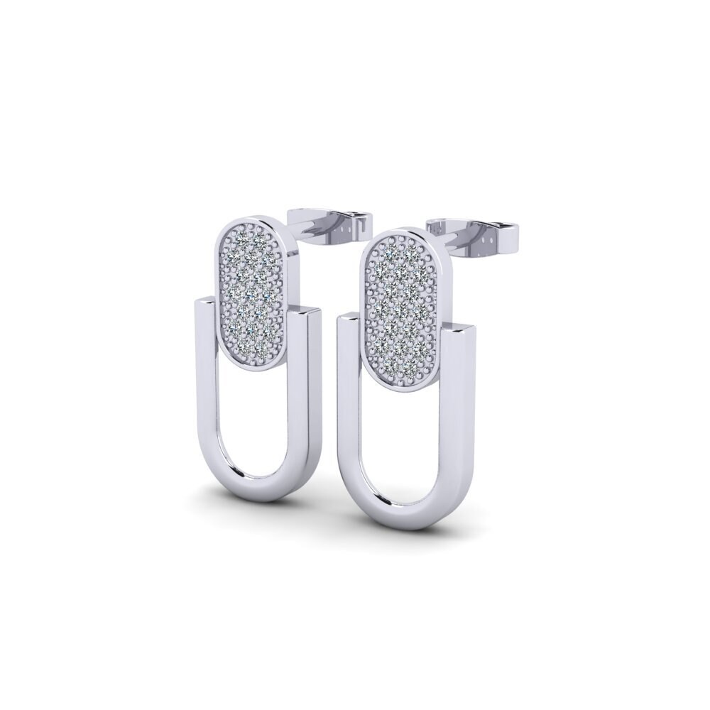 9k Oro Blanco Pendiente de mujer Magnanime