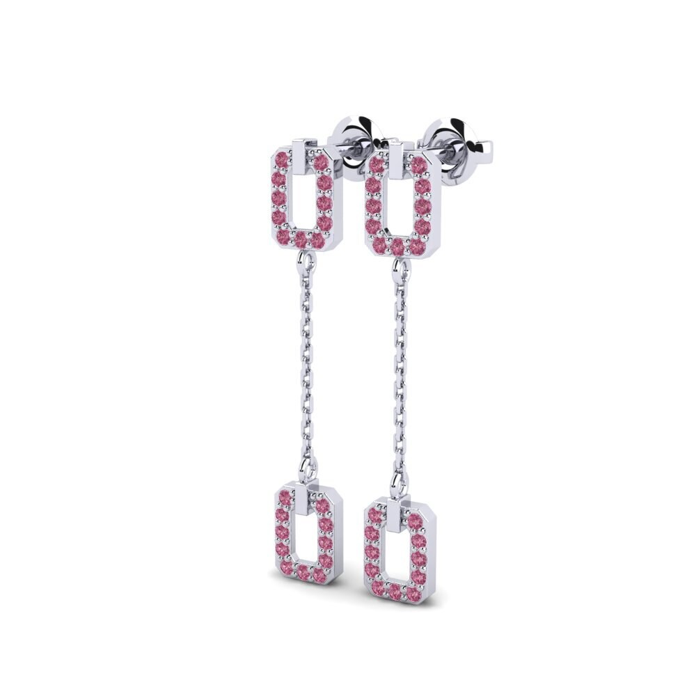 Plata 925 Granate Rhodolite Pendiente de mujer Magtiayona