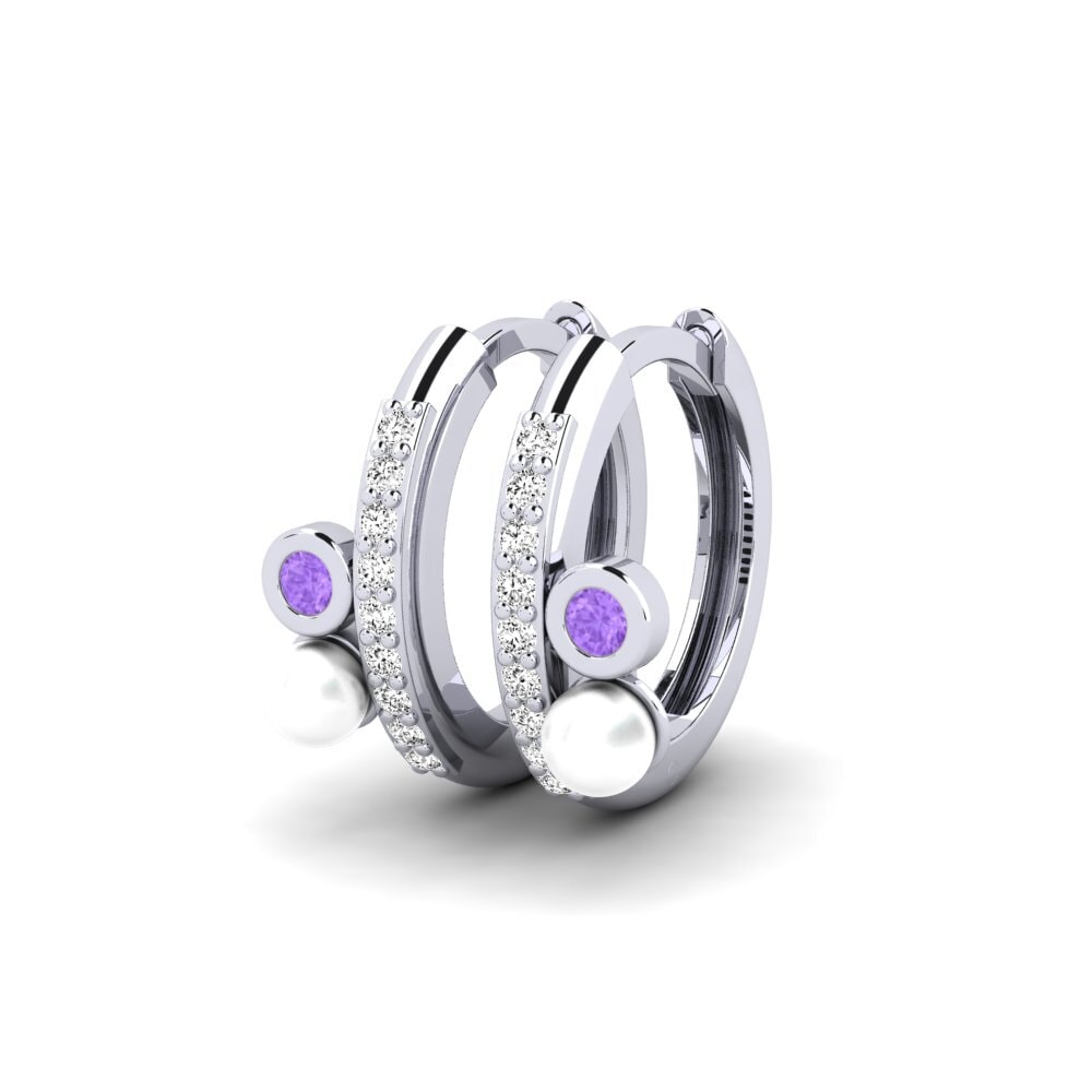 Weißgold 750 Amethyst Damen ohrring Magus