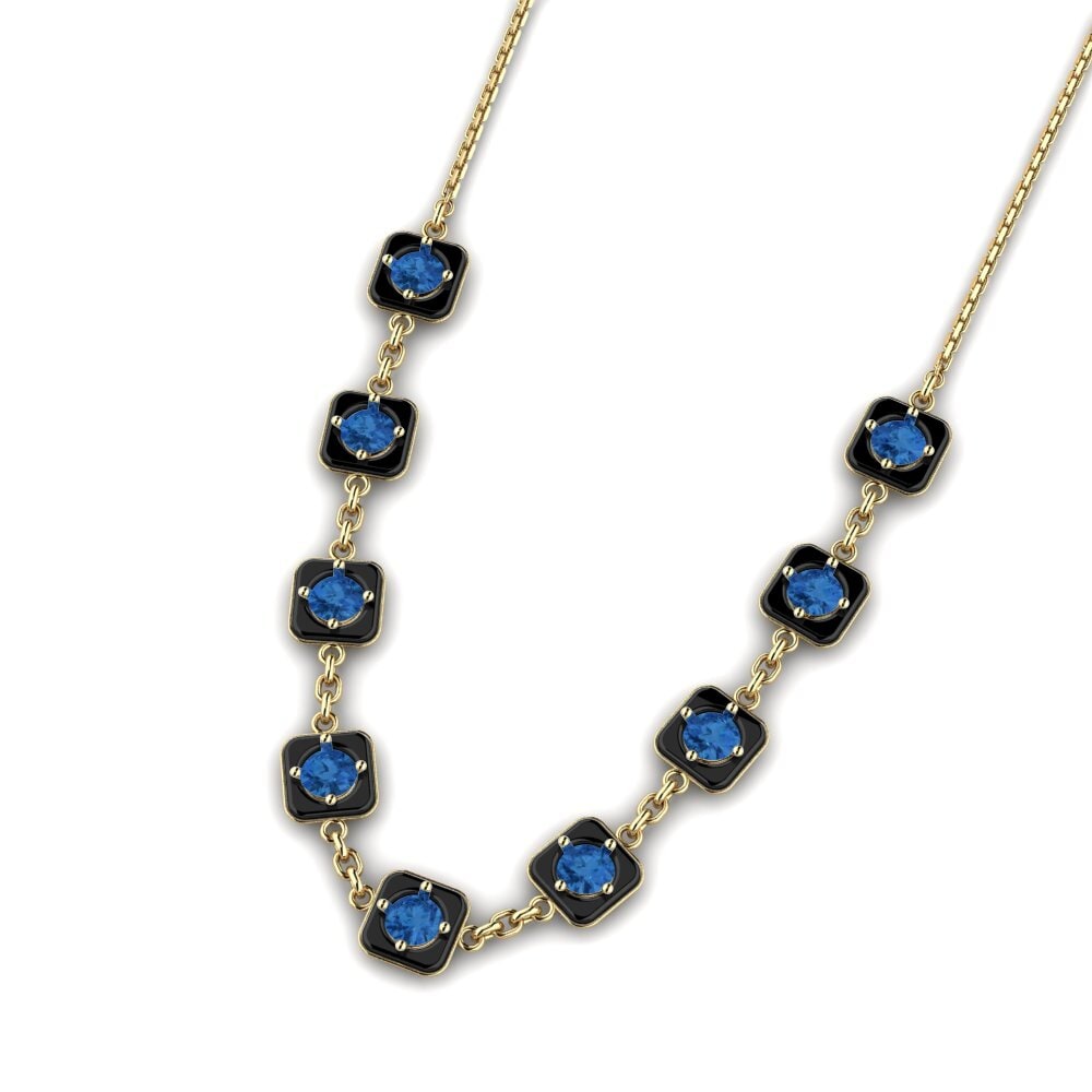 Circonita Azul Oscuro Collar de Mujer Mahal