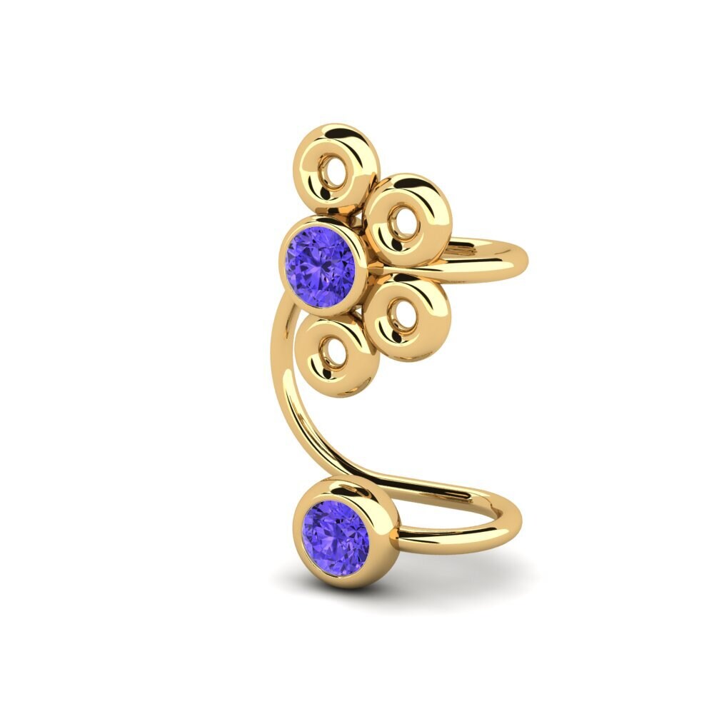 14ct Yellow Gold Tanzanite Women's Earring Mahan