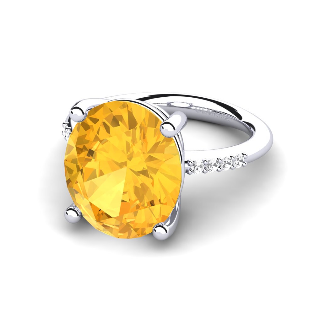 White Silver Citrine Ring Maharlika