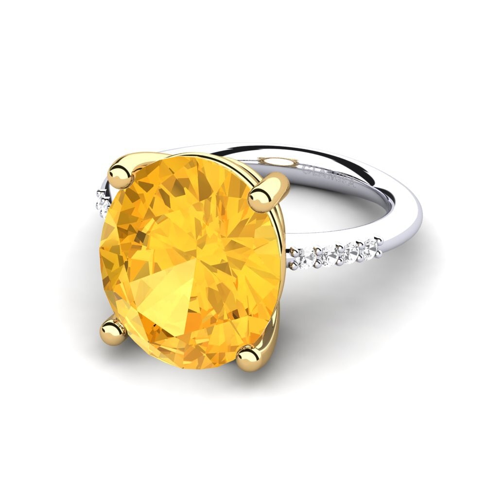 14k Oro Blanco / Amarillo Anillo Maharlika