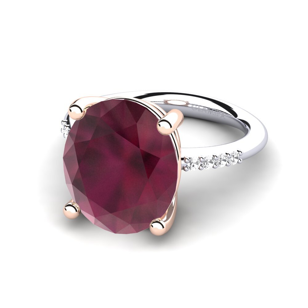 14k White & Rose Gold Ruby Ring Maharlika