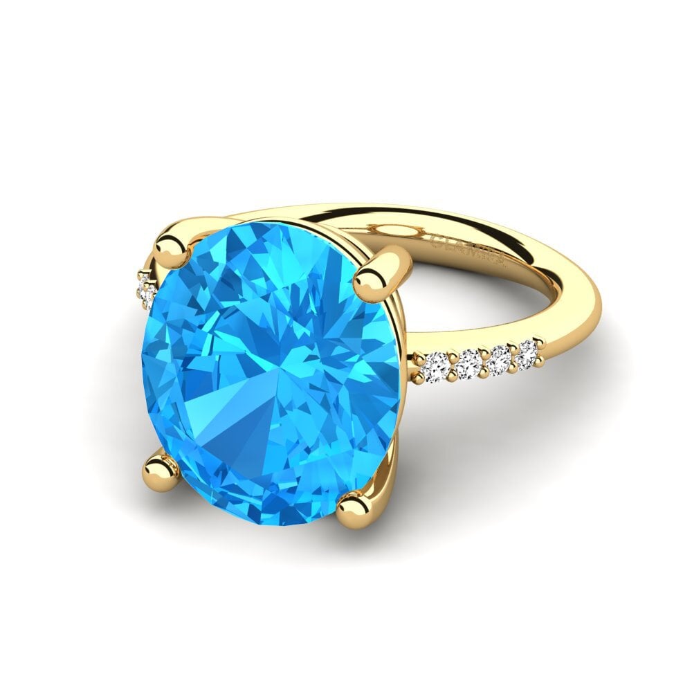 Ovalado Topacio azul Anillo Maharlika