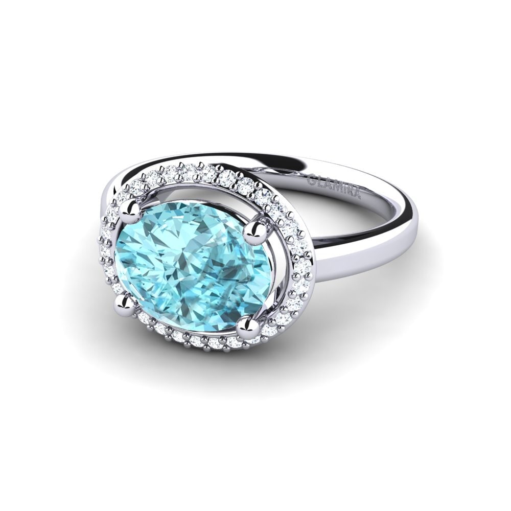 Blauer Zirkon Verlobungsring Mahdise