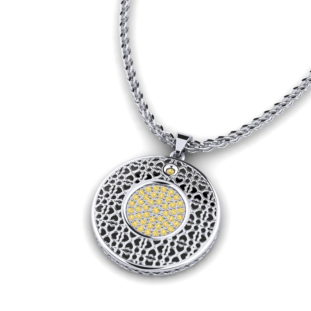 Diamante Amarillo Colgante de Mujer Maher
