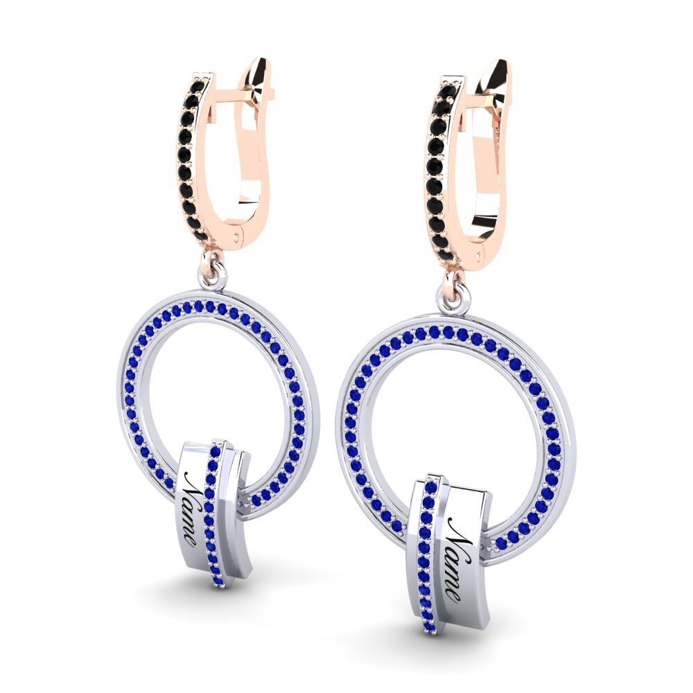 14k Oro Blanco & Rosa Zafiro Pendiente de mujer Mahsa