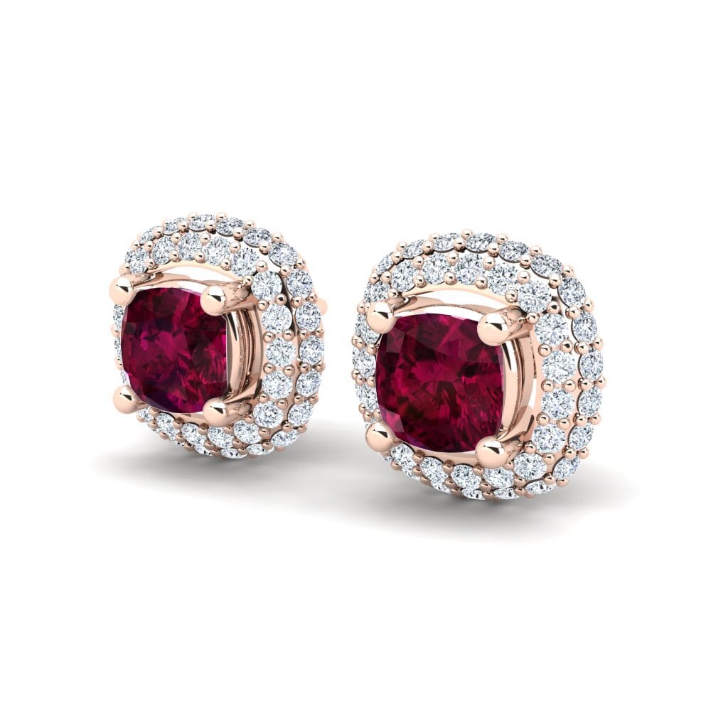 18ct Rose Gold Rhodolite Garnet Women's Earring Maible