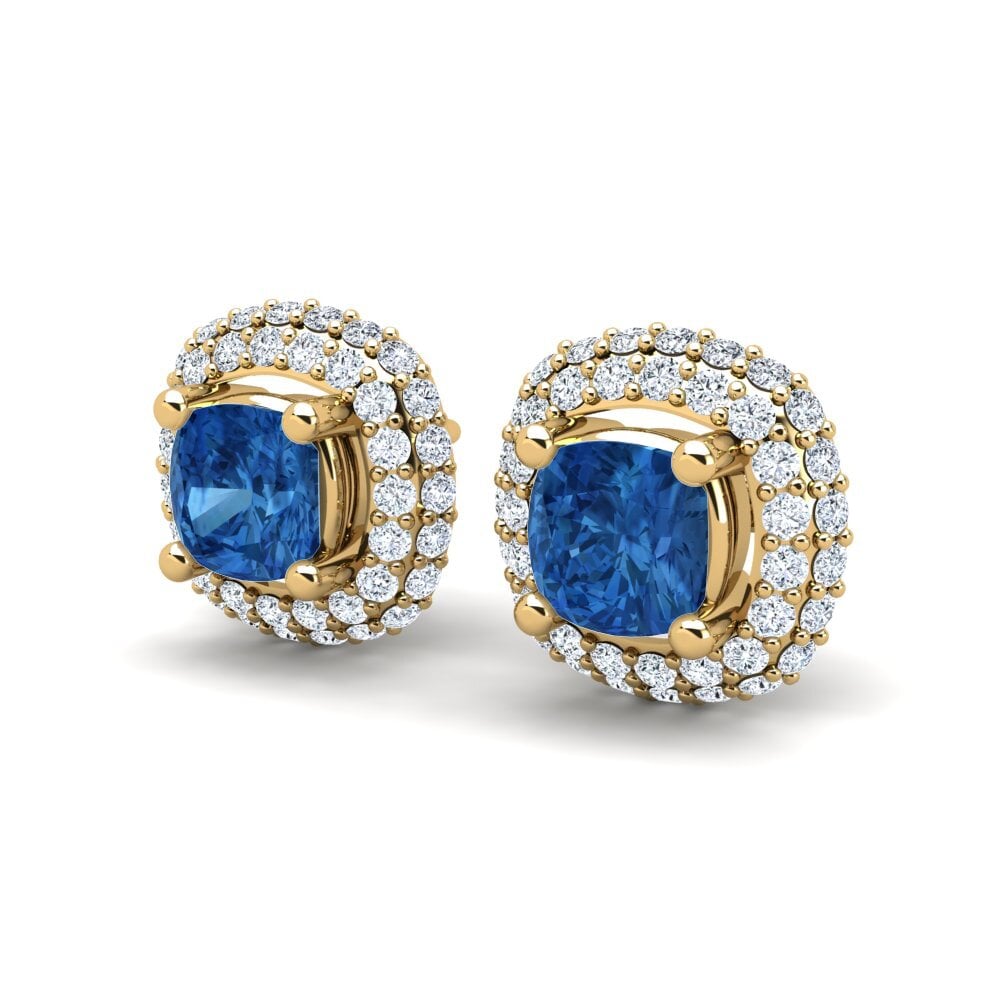 Kussen Donker Blauwe Zirkoon Dames Oorbellen Maible