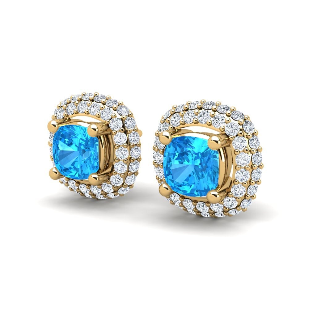 Topaze Bleue Boucle d'oreille femme Maible