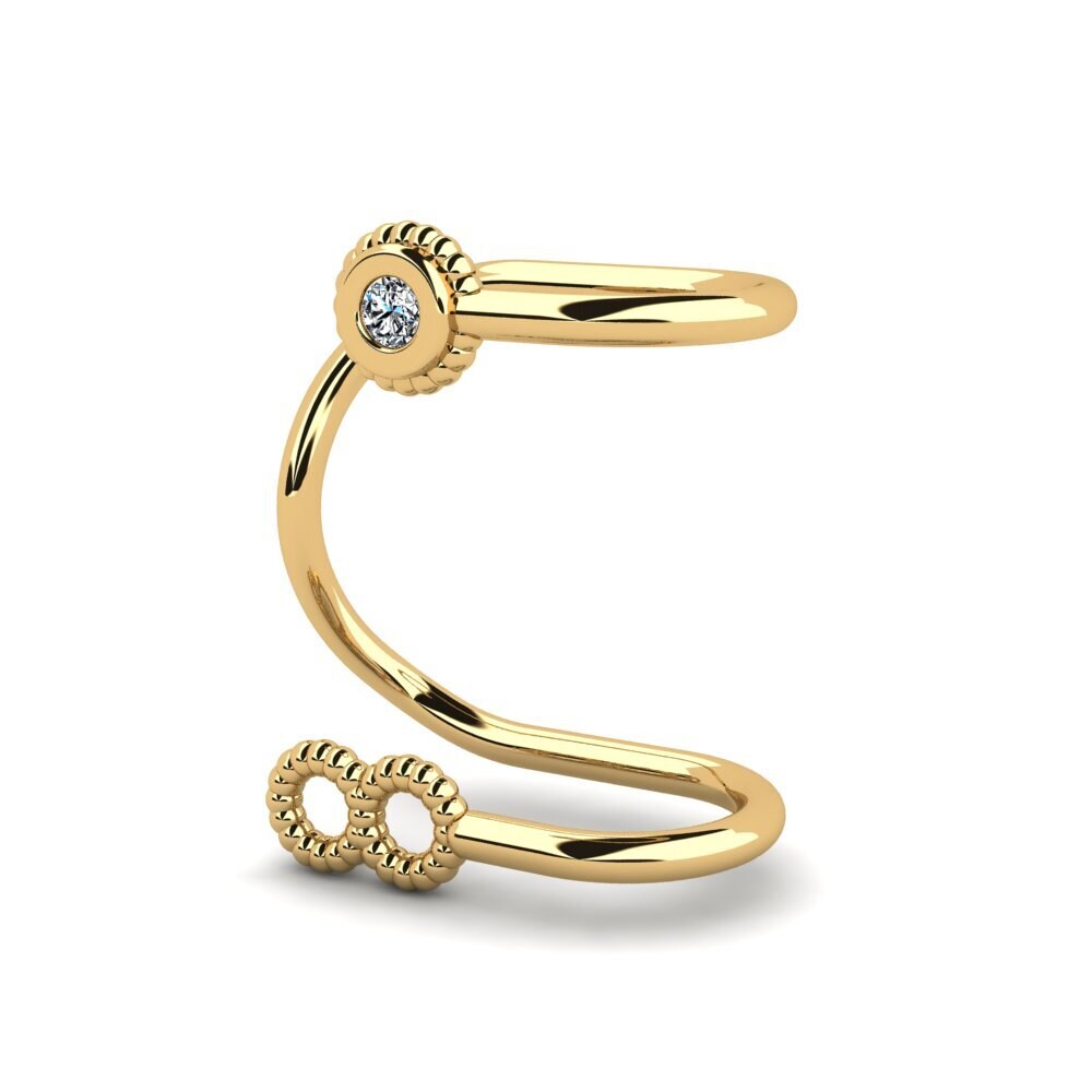 14ct Yellow Gold Zirconia Women's Earring Mailhotod