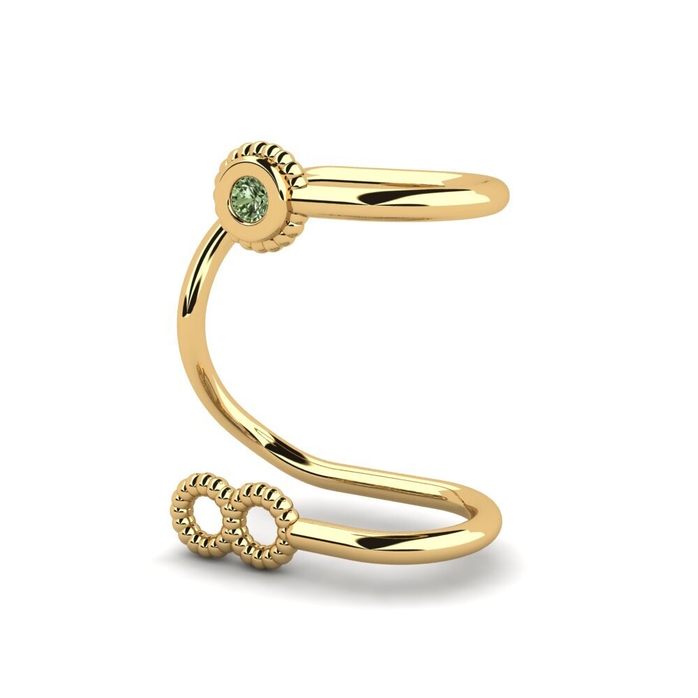 14ct Yellow Gold Green Diamond Women's Earring Mailhotod