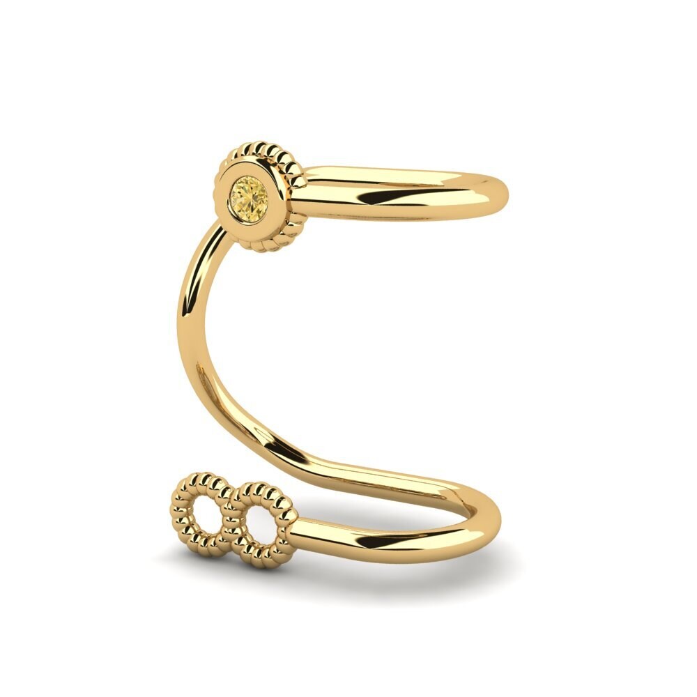 9ct Yellow Gold Yellow Diamond Women's Earring Mailhotod