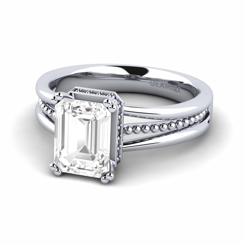 White sapphire Engagement Ring Maine