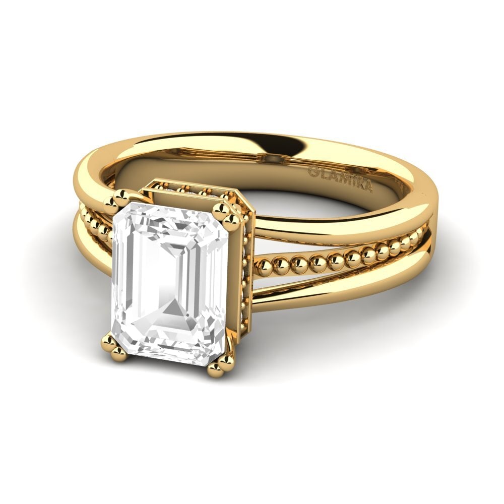 Zafiro blanco Anillo de compromiso Maine